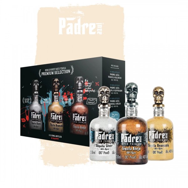 Padre azul Tequila Mini Trio Tasting Set 3x50ml