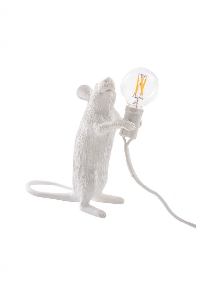 Lampe Maus stehend weiß
